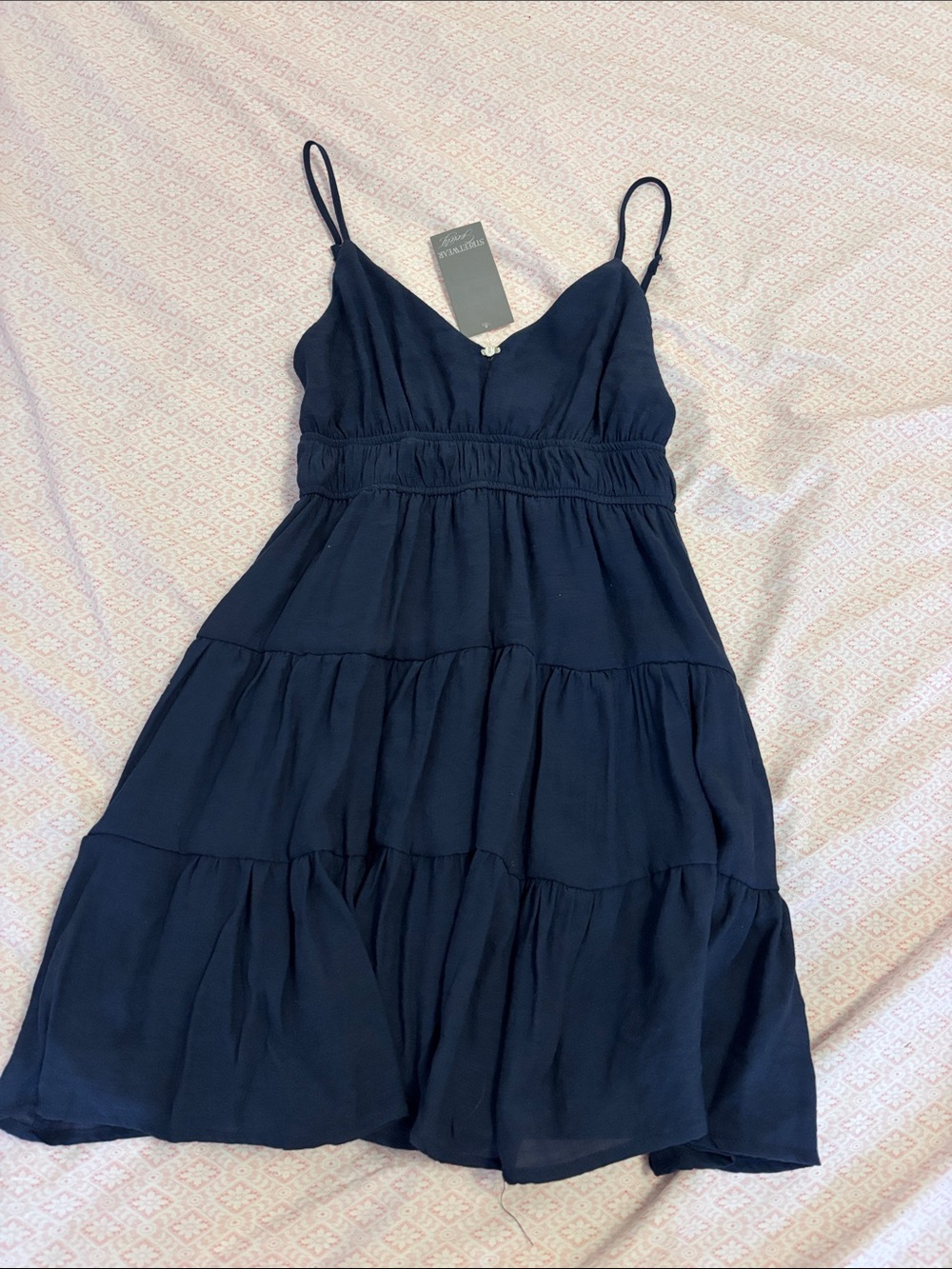 Urban Planet Navy Tiered Spaghetti Strap Dress